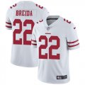 Wholesale Cheap Nike 49ers #22 Matt Breida White Men's Stitched NFL Vapor Untouchable Limited Jersey
