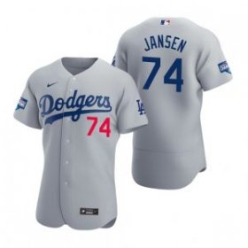 Wholesale Cheap Los Angeles Dodgers #74 Kenley Jansen Gray 2020 World Series Champions Jersey