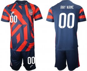 Wholesale Cheap Men 2020-2021 National team United States away customized blue Nike Soccer Jersey