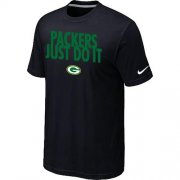 Wholesale Cheap Nike Green Bay Packers Just Do It Black T-Shirt