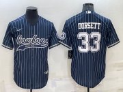 Wholesale Cheap Men's Dallas Cowboys #33 Tony Dorsett Navy With Patch Cool Base Stitched Baseball Jersey