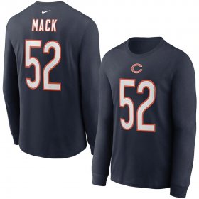 Wholesale Cheap Chicago Bears #52 Khalil Mack Nike Player Name & Number Long Sleeve T-Shirt Navy