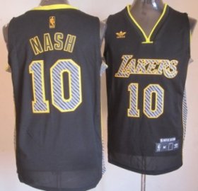 Wholesale Cheap Los Angeles Lakers #10 Steve Nash Black Electricity Fashion Jersey