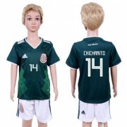 Wholesale Cheap Mexico #14 Chicharito Home Kid Soccer Country Jersey