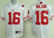 Wholesale Cheap Wisconsin Badgers #16 Russell Wilson White Jersey