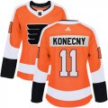 Wholesale Cheap Adidas Flyers #11 Travis Konecny Orange Home Authentic Women's Stitched NHL Jersey