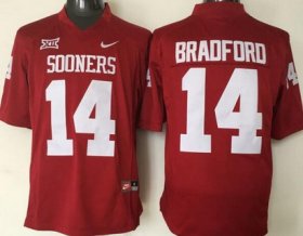 Wholesale Cheap Men\'s Oklahoma Sooners #14 Sam Bradford Red College Football Nike Jersey