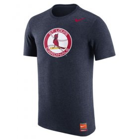 Wholesale Cheap St.Louis Cardinals Nike Cooperstown Retro Logo Tri-Blend T-Shirt Navy