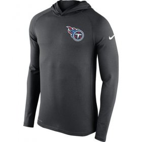 Wholesale Cheap Men\'s Tennessee Titans Nike Charcoal Stadium Touch Long Sleeve Hooded Performance T-Shirt