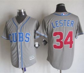 Wholesale Cheap Cubs #34 Jon Lester Grey Alternate Road New Cool Base Stitched MLB Jersey