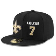 Wholesale Cheap New Orleans Saints #7 Morten Andersen Snapback Cap NFL Player Black with Gold Number Stitched Hat