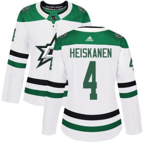 Wholesale Cheap Adidas Stars #4 Miro Heiskanen White Road Authentic Women\'s Stitched NHL Jersey