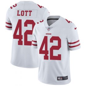 Wholesale Cheap Nike 49ers #42 Ronnie Lott White Men\'s Stitched NFL Vapor Untouchable Limited Jersey