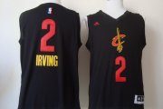 Wholesale Cheap Cleveland Cavaliers #2 Kyrie Irving 2015 Black With Red Fashion Jersey