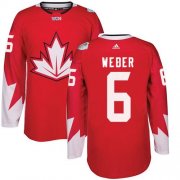 Wholesale Cheap Team CA. #6 Shea Weber Red 2016 World Cup Stitched NHL Jersey
