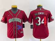 Wholesale Cheap Youth Mexico Baseball #34 Fernando Valenzuela 2023 Red World Classic Stitched Jersey1