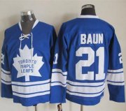 Wholesale Cheap Maple Leafs #21 Bobby Baun Blue CCM Throwback Third Stitched NHL Jersey