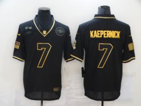 Wholesale Cheap Men\'s San Francisco 49ers #7 Colin Kaepernick Black Gold 2020 Salute To Service Stitched NFL Nike Limited Jersey
