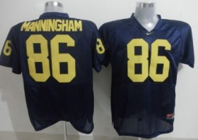 Wholesale Cheap Michigan Wolverines #86 Manningham Navy Blue Jersey