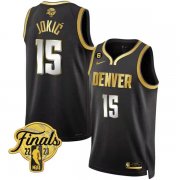 Wholesale Cheap Men's Denver Nuggets #15 Nikola Jokic Black 2023 Finals Collection With NO.6 Patch Stitched Basketball Jersey