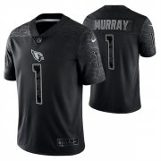 Wholesale Cheap Men's Arizona Cardinals #1 Kyler Murray Black Reflective Limited Stitched Football Jersey