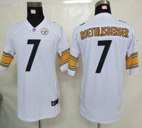 Wholesale Cheap Nike Steelers #7 Ben Roethlisberger White Youth Stitched NFL Elite Jersey