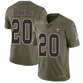 Wholesale Cheap Nike Saints #20 Janoris Jenkins Olive Youth Stitched NFL Limited 2017 Salute To Service Jersey