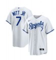 Wholesale Cheap Men's Kansas City Royals #7 Bobby Witt Jr. White Cool Base Stitched Jersey