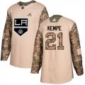 Wholesale Cheap Adidas Kings #21 Mario Kempe Camo Authentic 2017 Veterans Day Stitched NHL Jersey