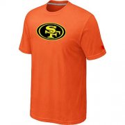 Wholesale Cheap San Francisco 49ers Neon Logo Charcoal T-Shirt Orange
