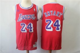 Wholesale Cheap Men\'s Los Angeles Lakers #24 Kobe Bryant Red Swingman Throwback Jersey