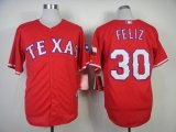 Wholesale Cheap Rangers #30 Naftali Feliz Stitched MLB Red Cool Base Jersey