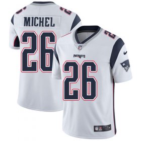 Wholesale Cheap Nike Patriots #26 Sony Michel White Men\'s Stitched NFL Vapor Untouchable Limited Jersey