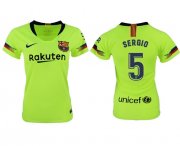 Wholesale Cheap Women's Barcelona #5 Sergio Away Soccer Club Jersey