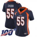 Wholesale Cheap Nike Broncos #55 Bradley Chubb Navy Blue Alternate Women's Stitched NFL 100th Season Vapor Limited Jersey