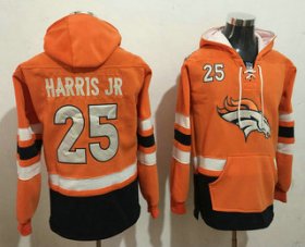 Wholesale Cheap Men\'s Denver Broncos #25 Chris Harris Jr 2016 Orange Team Color Stitched NFL Hoodie
