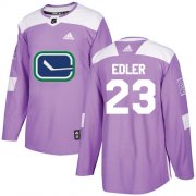 Wholesale Cheap Adidas Canucks #23 Alexander Edler Purple Authentic Fights Cancer Stitched NHL Jersey