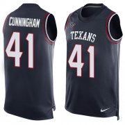 Wholesale Cheap Nike Texans #41 Zach Cunningham Navy Blue Team Color Men's Stitched NFL Limited Tank Top Jersey