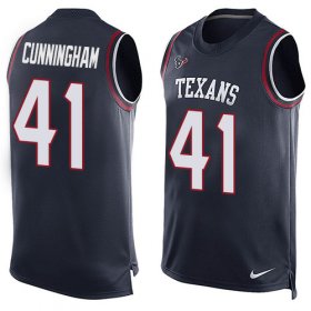 Wholesale Cheap Nike Texans #41 Zach Cunningham Navy Blue Team Color Men\'s Stitched NFL Limited Tank Top Jersey