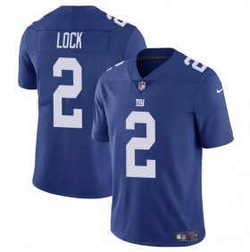 Cheap Men\'s New York Giants #2 Drew Lock Blue Vapor Untouchable Limited Football Stitched Jersey