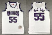 Wholesale Cheap Men's Sacramento Kings #55 Jason Williams 1998-99 White Hardwood Classics Soul Swingman Stitched NBA Throwback Jersey