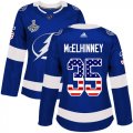Cheap Adidas Lightning #35 Curtis McElhinney Blue Home Authentic USA Flag Women's 2020 Stanley Cup Champions Stitched NHL Jersey