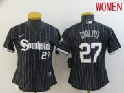 Wholesale Cheap Women Chicago White Sox 27 Giolito City Edition Black Game Nike 2021 MLB Jerseys