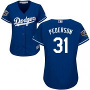 Wholesale Cheap Dodgers #31 Joc Pederson Blue Alternate 2018 World Series Women's Stitched MLB Jersey