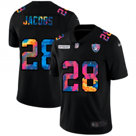 Cheap Las Vegas Raiders #28 Josh Jacobs Men\'s Nike Multi-Color Black 2020 NFL Crucial Catch Vapor Untouchable Limited Jersey