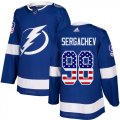 Wholesale Cheap Adidas Lightning #98 Mikhail Sergachev Blue Home Authentic USA Flag Stitched NHL Jersey