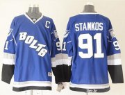 Wholesale Cheap Men's Tampa Bay Lightning #91 Steven Stamkos Blue Third Stitched NHL Jersey