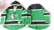 Wholesale Cheap Blackhawks Blank Green St. Patrick's Day McNary Lace Hoodie Stitched NHL Jersey