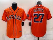 Wholesale Cheap Men's Houston Astros #27 Jose Altuve Orange With Patch Stitched MLB Cool Base Nike Jersey