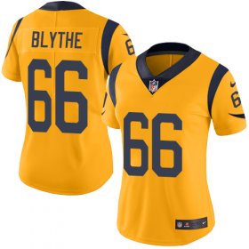 Wholesale Cheap Nike Rams #66 Austin Blythe Gold Women\'s Stitched NFL Limited Rush Jersey